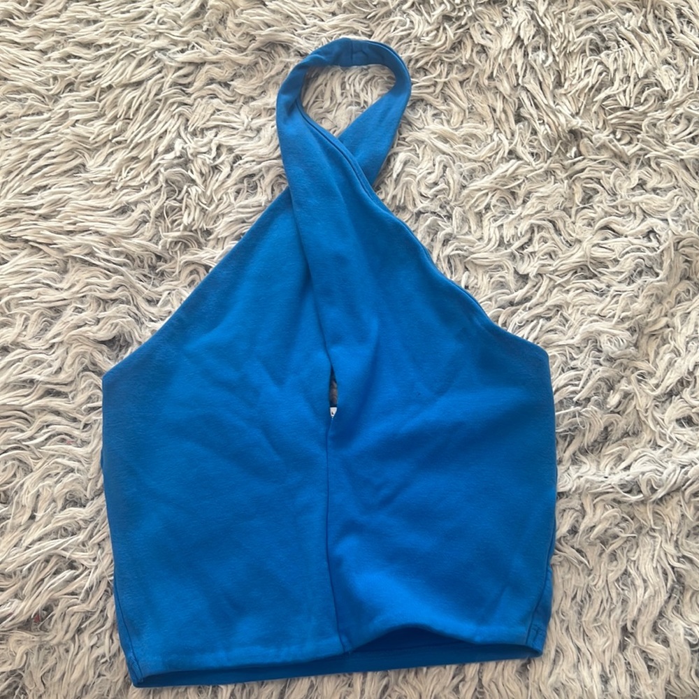 Blue Halter Zara top